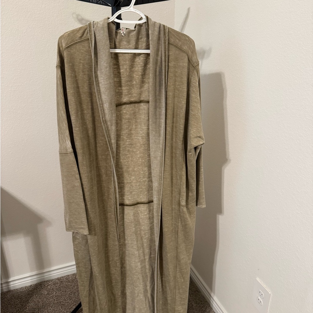 Long Tan Open Cardigan